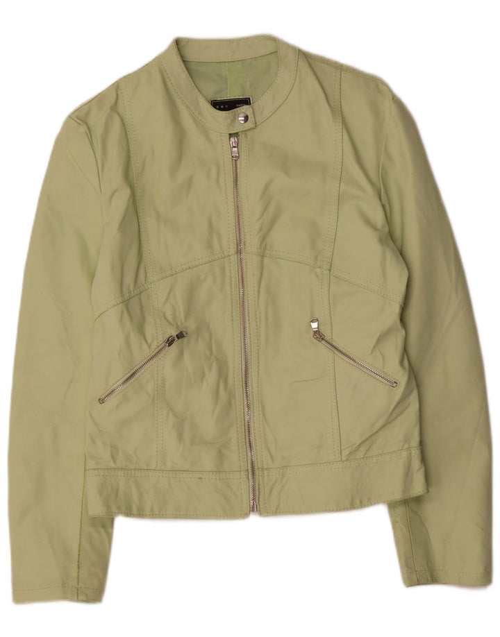 Damska kurtka skórzana Sasch Crop UK 18 XL, zielona skóra