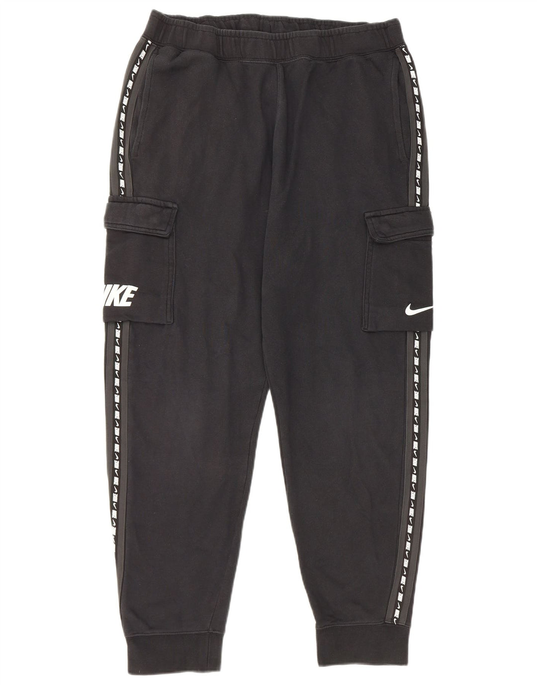 Męskie spodnie dresowe Nike Graphic Cargo Joggers, średnia czarna bawełna