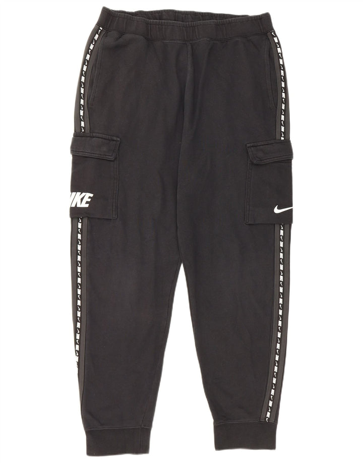Męskie spodnie dresowe Nike Graphic Cargo Joggers, średnia czarna bawełna