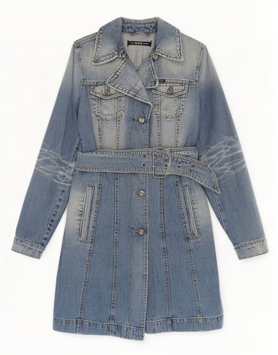 Damski płaszcz dżinsowy Gas UK 10 Small Blue Cotton