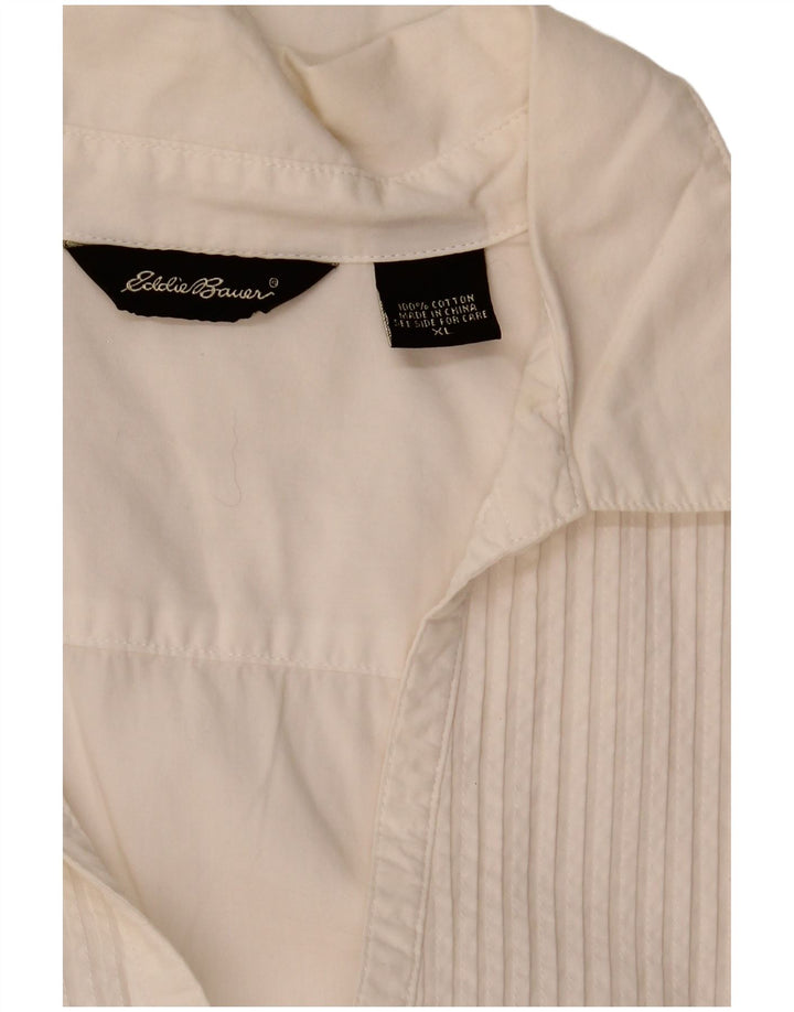 Damska koszula pulowerowa Eddie Bauer UK 18 XL, biała bawełna