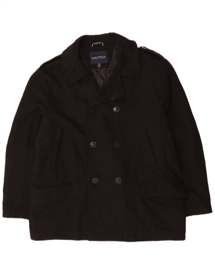 Płaszcz męski NAUTICA w groszki UK 44 2XL Czarna wełna