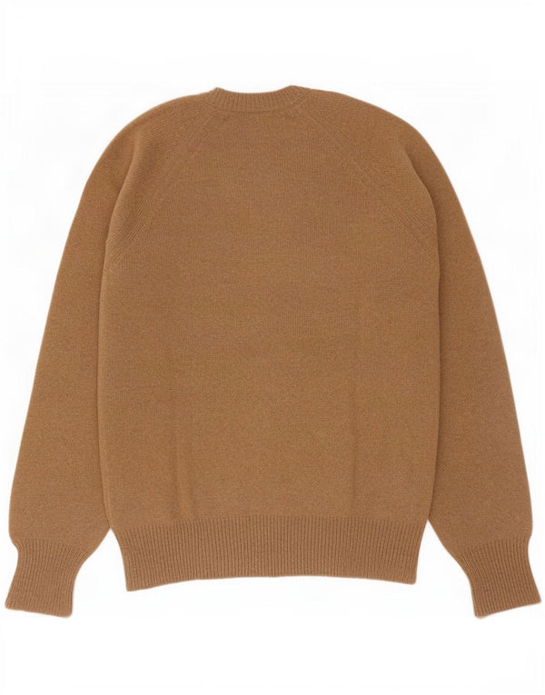 Sweter męski w stylu vintage z dekoltem w szpic IT 52, duży brązowy