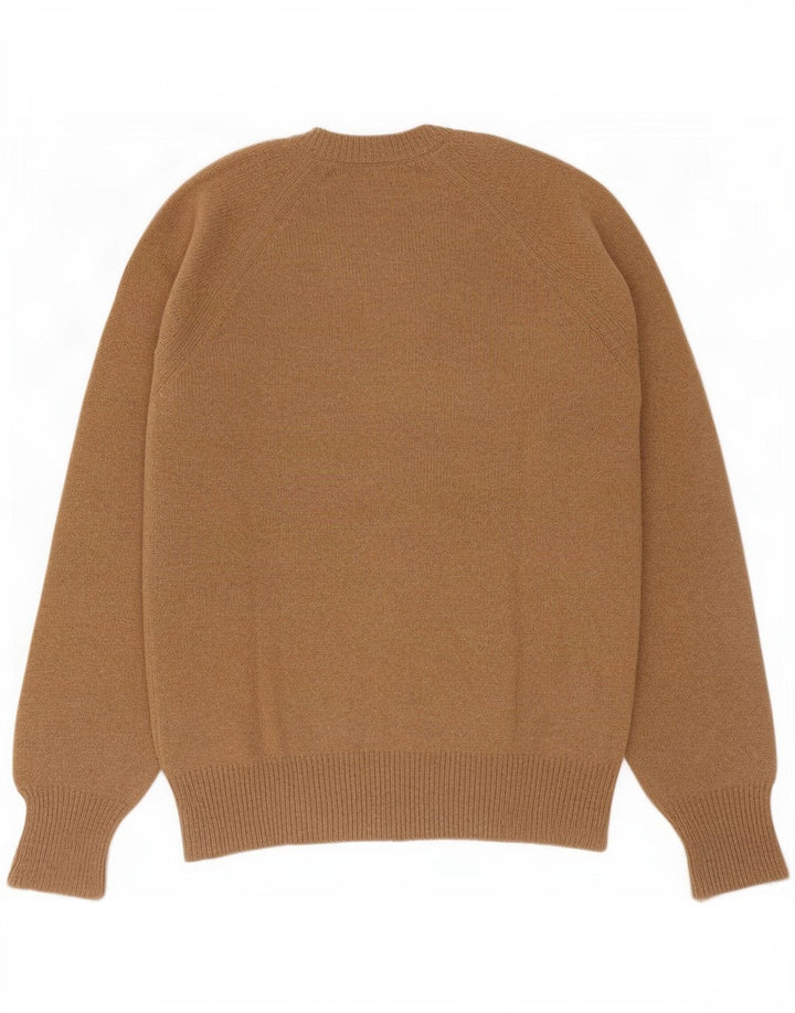 Sweter męski w stylu vintage z dekoltem w szpic IT 52, duży brązowy