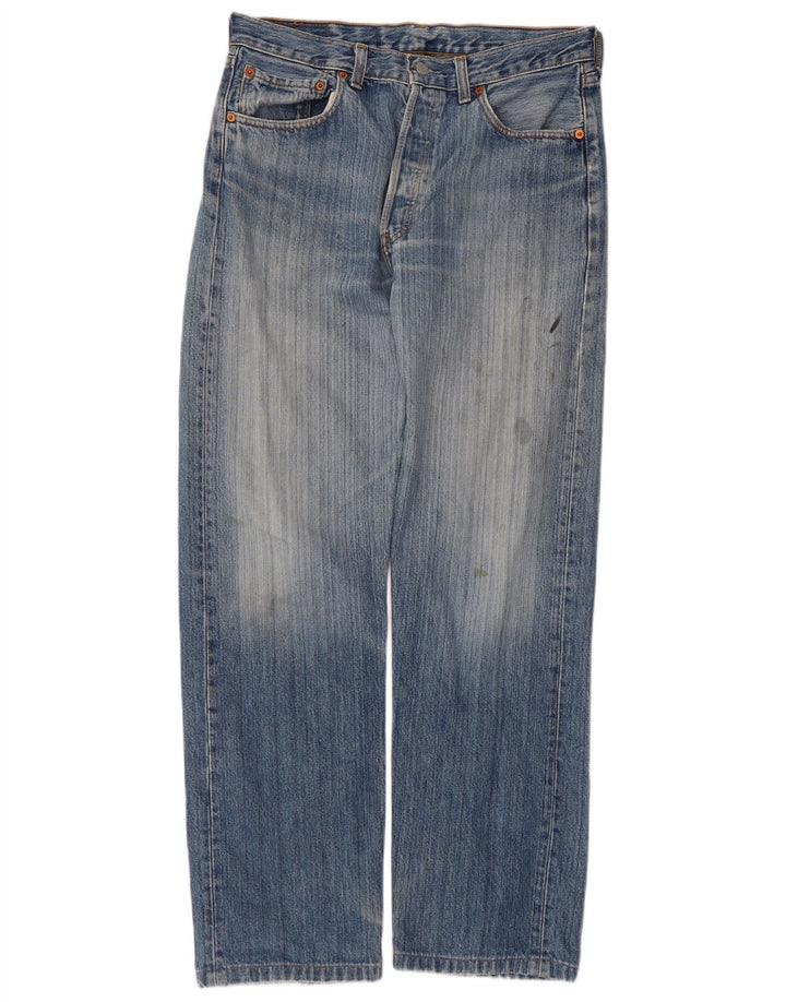 Męskie dżinsy Levi's 501 Straight W33 L29 Niebieskie bawełniane