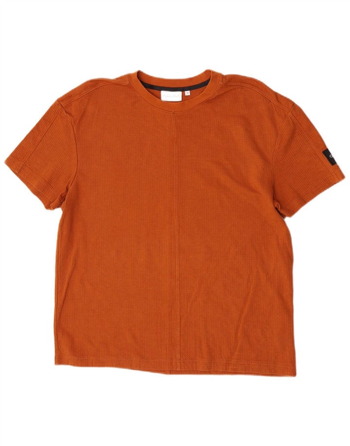 T-shirt męski Calvin Klein, średni, pomarańczowy, bawełniany