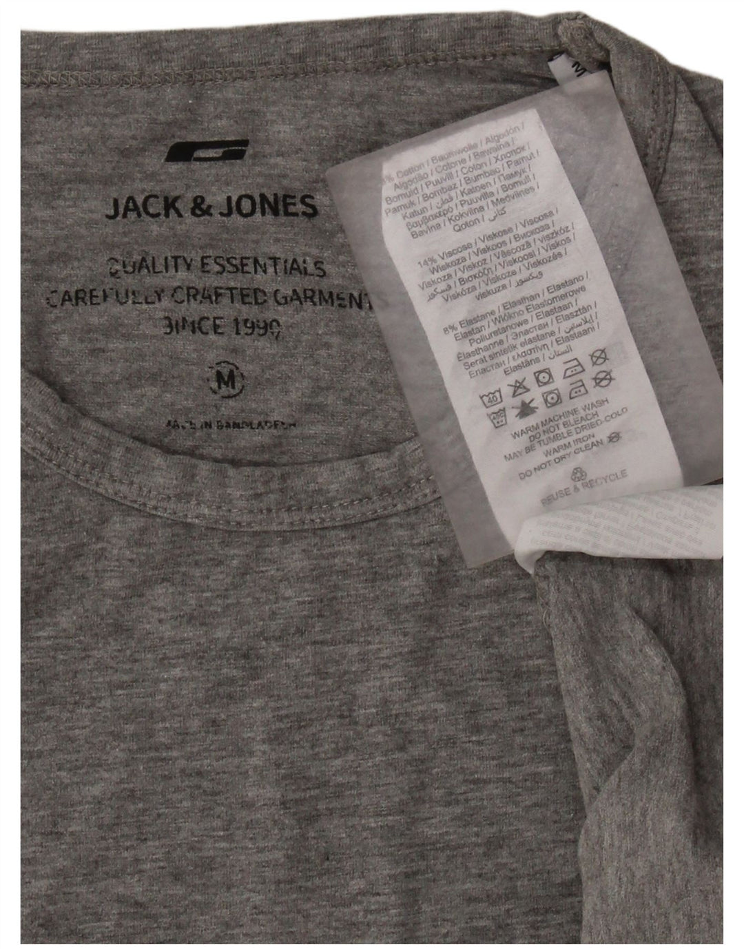 Męski T-shirt JACK & JONES Średnioszary, bawełniany nakrapiany