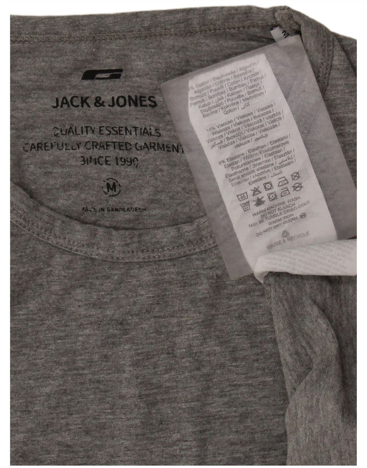 Męski T-shirt JACK & JONES Średnioszary, bawełniany nakrapiany