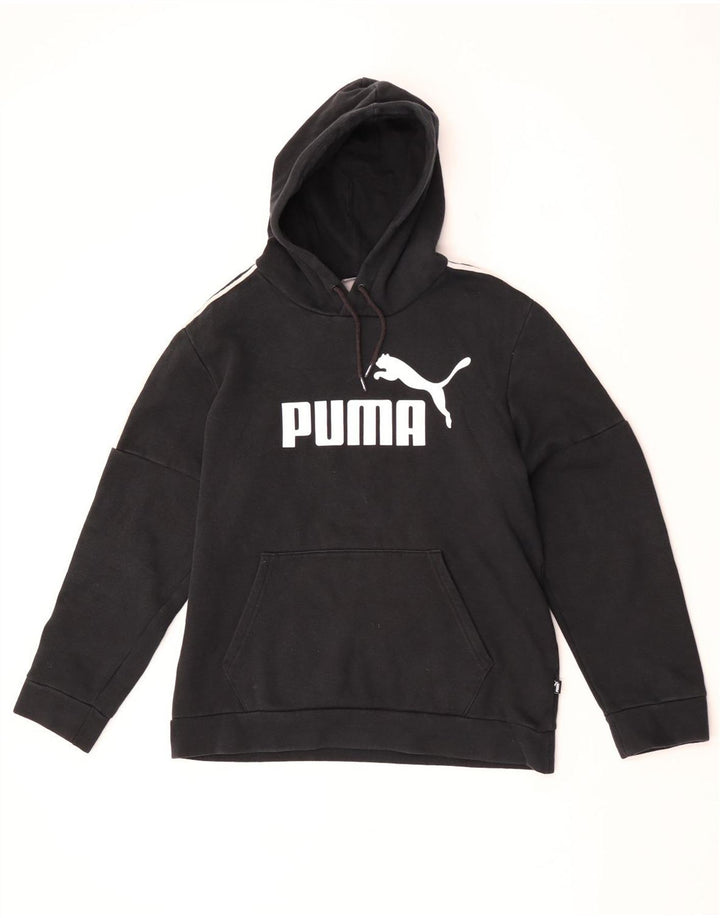 Męski sweter z kapturem Puma z grafiką, średni czarny, bawełniany