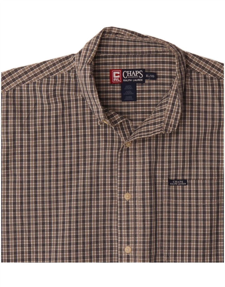 Koszula męska z krótkim rękawem Chaps Ralph Lauren XL, bawełniana w niebieską kratkę