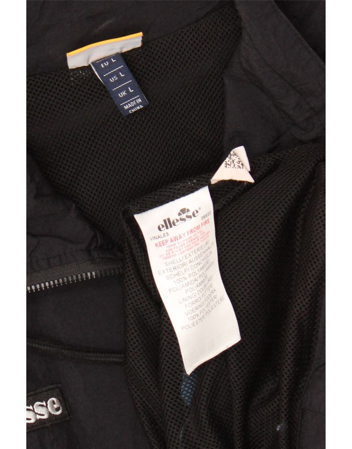 Damska kurtka dresowa ELLESSE UK 16, duża, czarna, z blokami kolorów