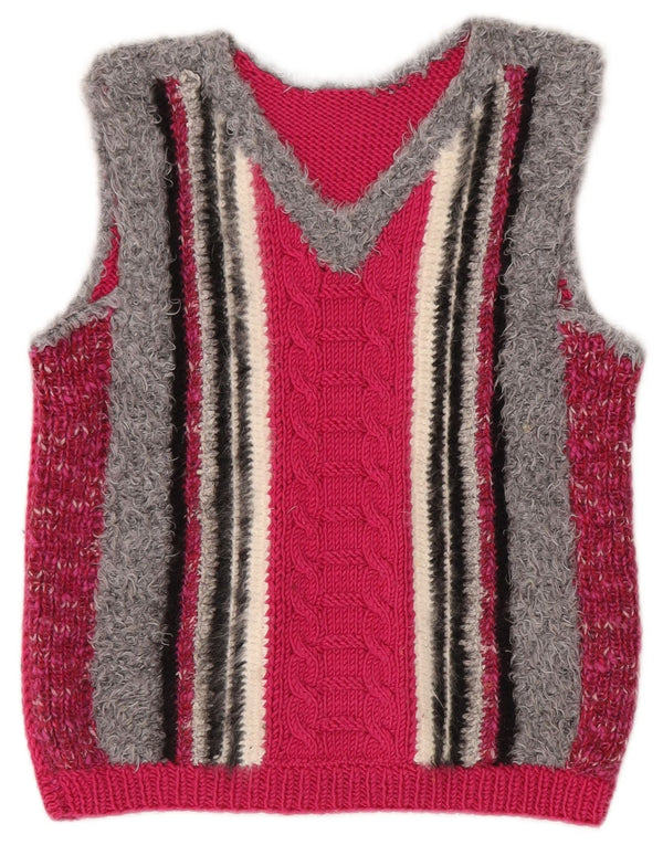 Vintage damski podkoszulek z kamizelką UK 10, mały różowy blok kolorów