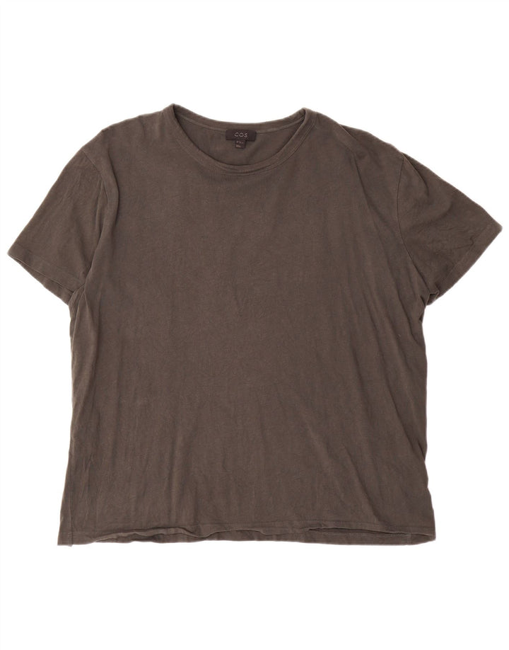 Cos Męska koszulka T-shirt XL, szara, bawełniana
