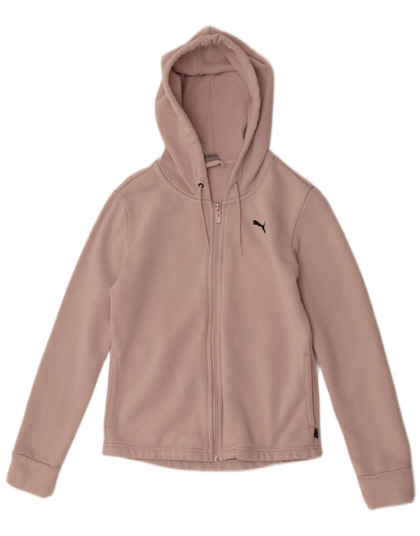 Damski sweter Puma z kapturem i zamkiem UK 8, mały, różowy, bawełniany