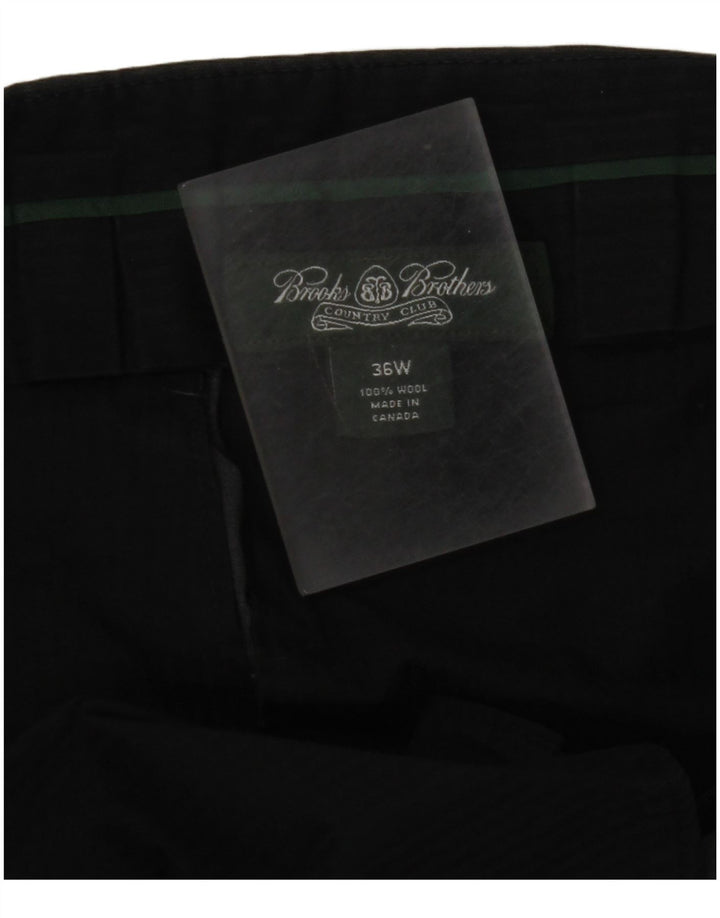 Męskie proste spodnie garniturowe BROOKS BROTHERS W36 L30 Szara wełna