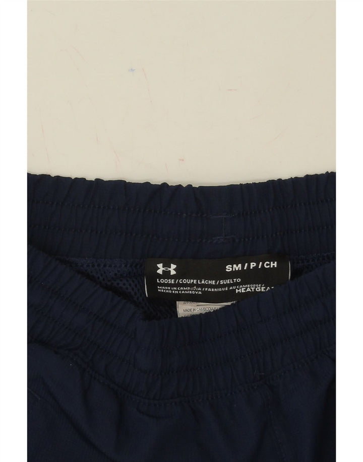 UNDER ARMOUR Mens Heat Gear Tracksuit Trousers Small  Navy Blue Polyester Vintage Under Armour and Second-Hand Under Armour from Messina Hembry 