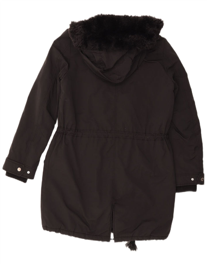 Damska kurtka parka z kapturem, oversize Tommy Hilfiger UK 10, mała czarna