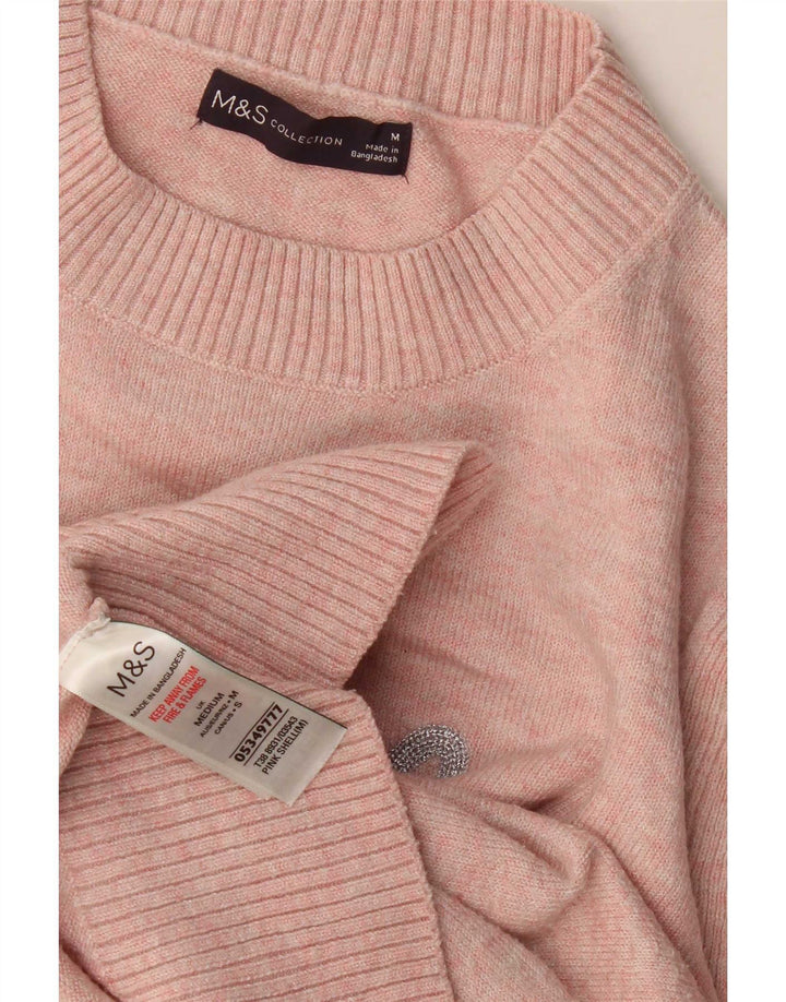 Damski sweter Marks & Spencer z graficznym wycięciem pod szyją, UK 14, średni róż