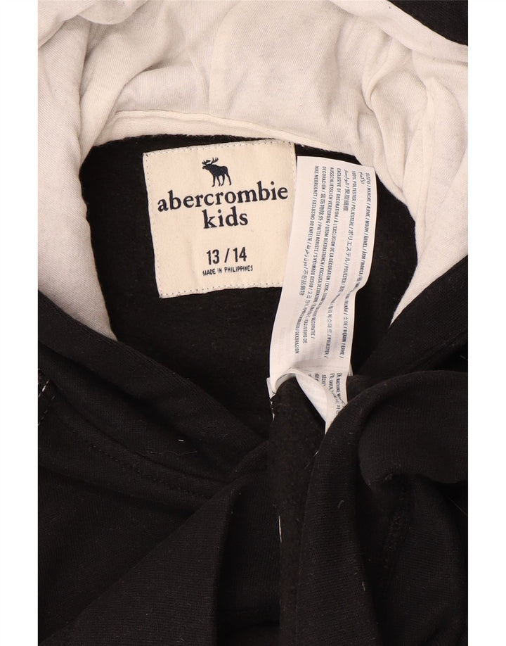 ABERCROMBIE & FITCH Chłopięcy sweter z kapturem 13-14 lat Czarny poliester w cętki