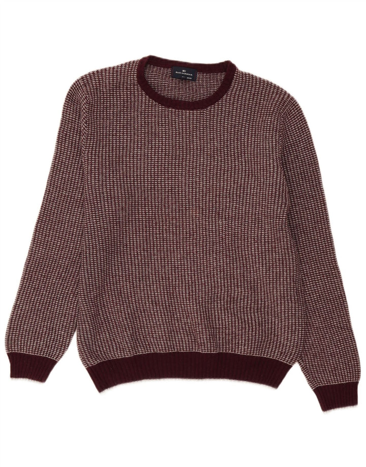 Marks & Spencer Męski sweter z okrągłym dekoltem, średnia, bordowa wełna