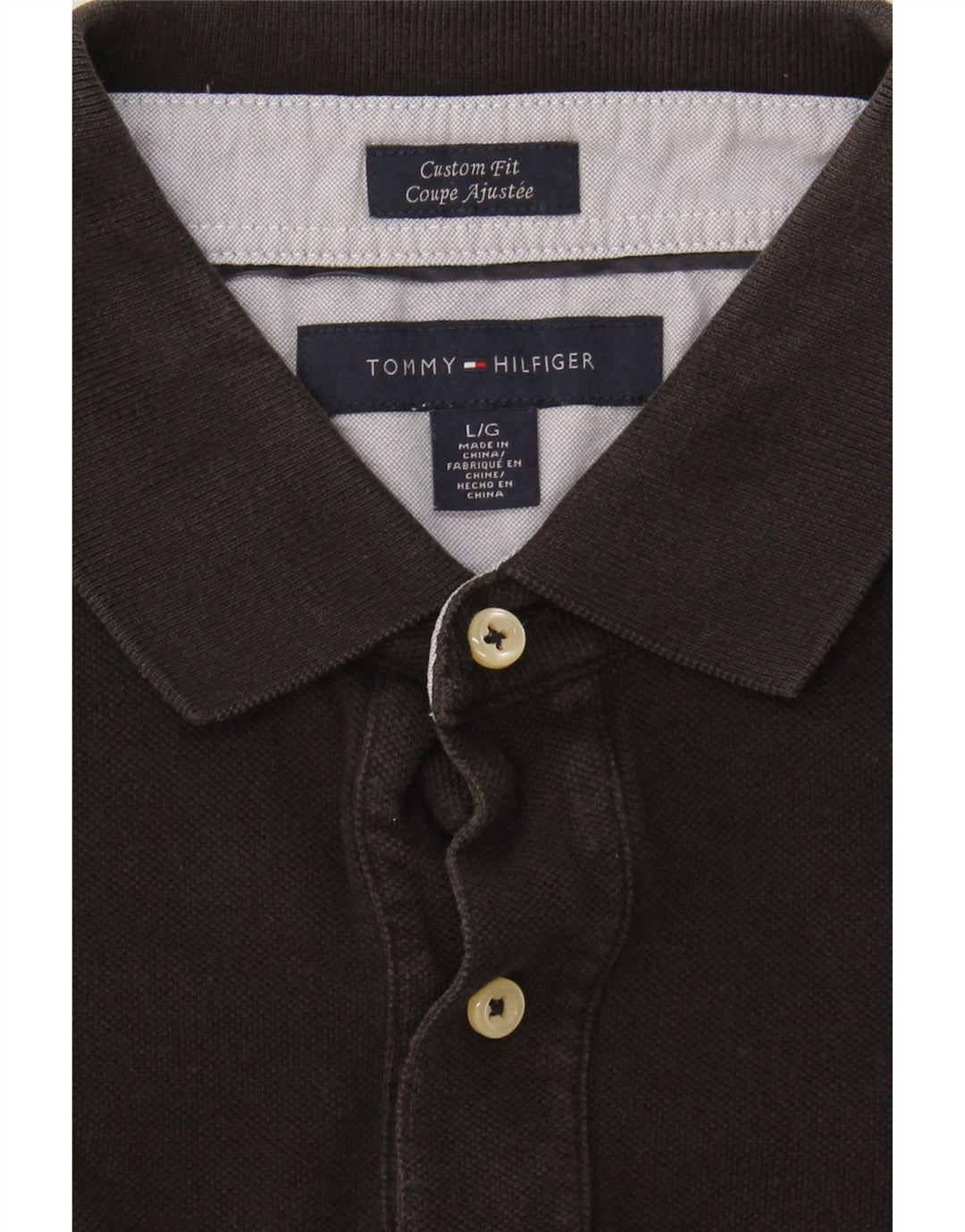 TOMMY HILFIGER Mens Custom Fit Polo Shirt Large Navy Blue Vintage Tommy Hilfiger and Second-Hand Tommy Hilfiger from Messina Hembry 