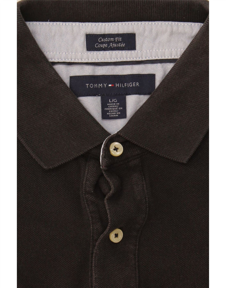 TOMMY HILFIGER Mens Custom Fit Polo Shirt Large Navy Blue Vintage Tommy Hilfiger and Second-Hand Tommy Hilfiger from Messina Hembry 