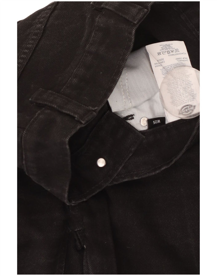 Damskie dżinsy DICKIES z wysokim stanem W25 L30, czarna bawełna