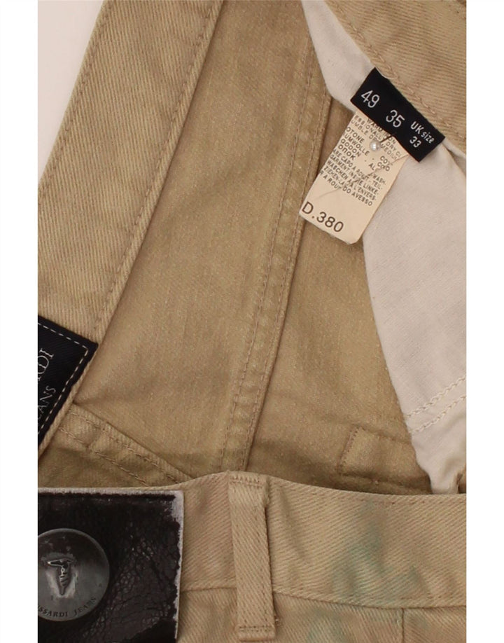 TRUSSARDI Mens Straight Jeans W33 L28 Beige Cotton Vintage Trussardi and Second-Hand Trussardi from Messina Hembry 