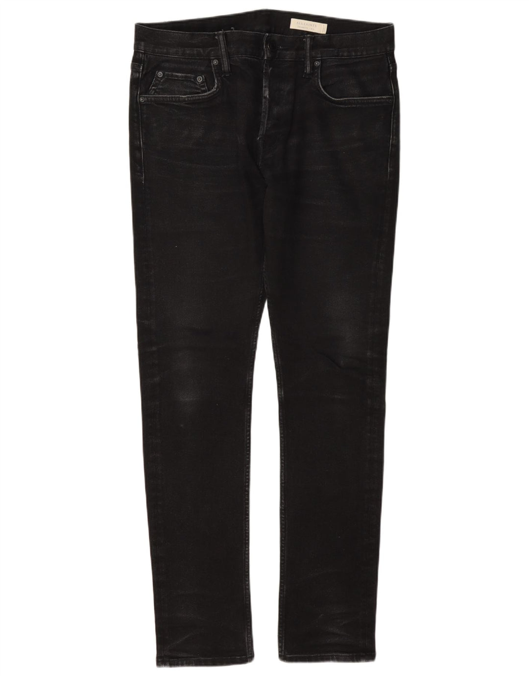 All Saints Męskie Cigarette Slim Jeans W32 L32 Szara bawełna