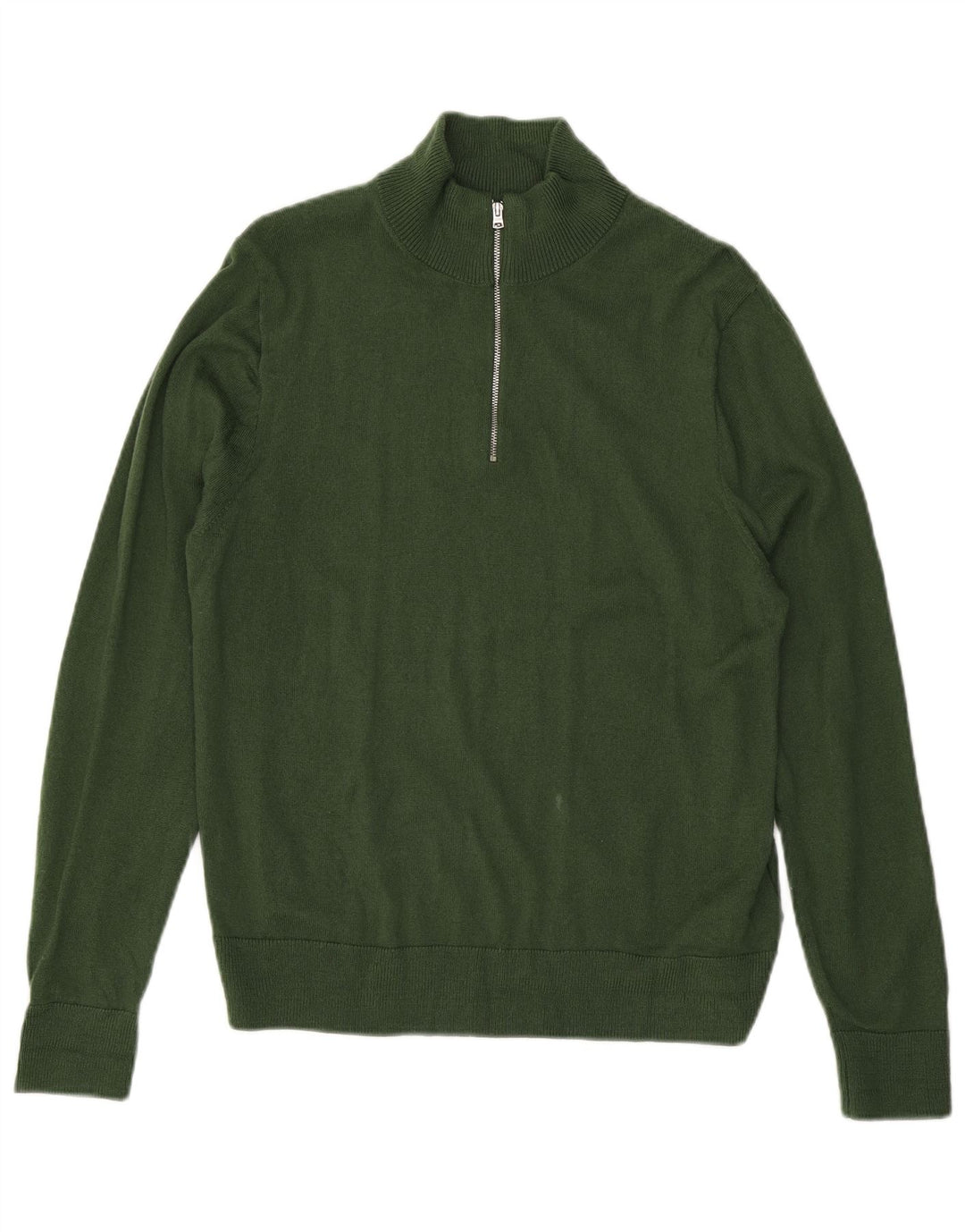 Męski sweter J. Crew z zamkiem błyskawicznym, duży, zielony, akrylowy