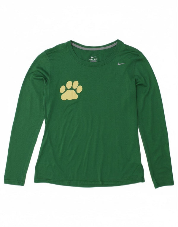 Damska koszulka Nike Dri Fit z długim rękawem, UK 14, średni zielony poliester
