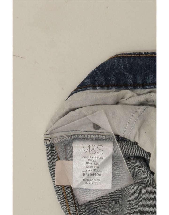 Marks & Spencer Męskie proste dżinsy W32 L31 Niebieskie bawełniane