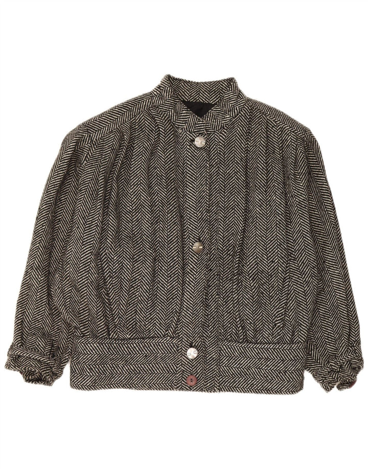 Damska kurtka bomberka Vintage UK 20 2XL Szara jodełka