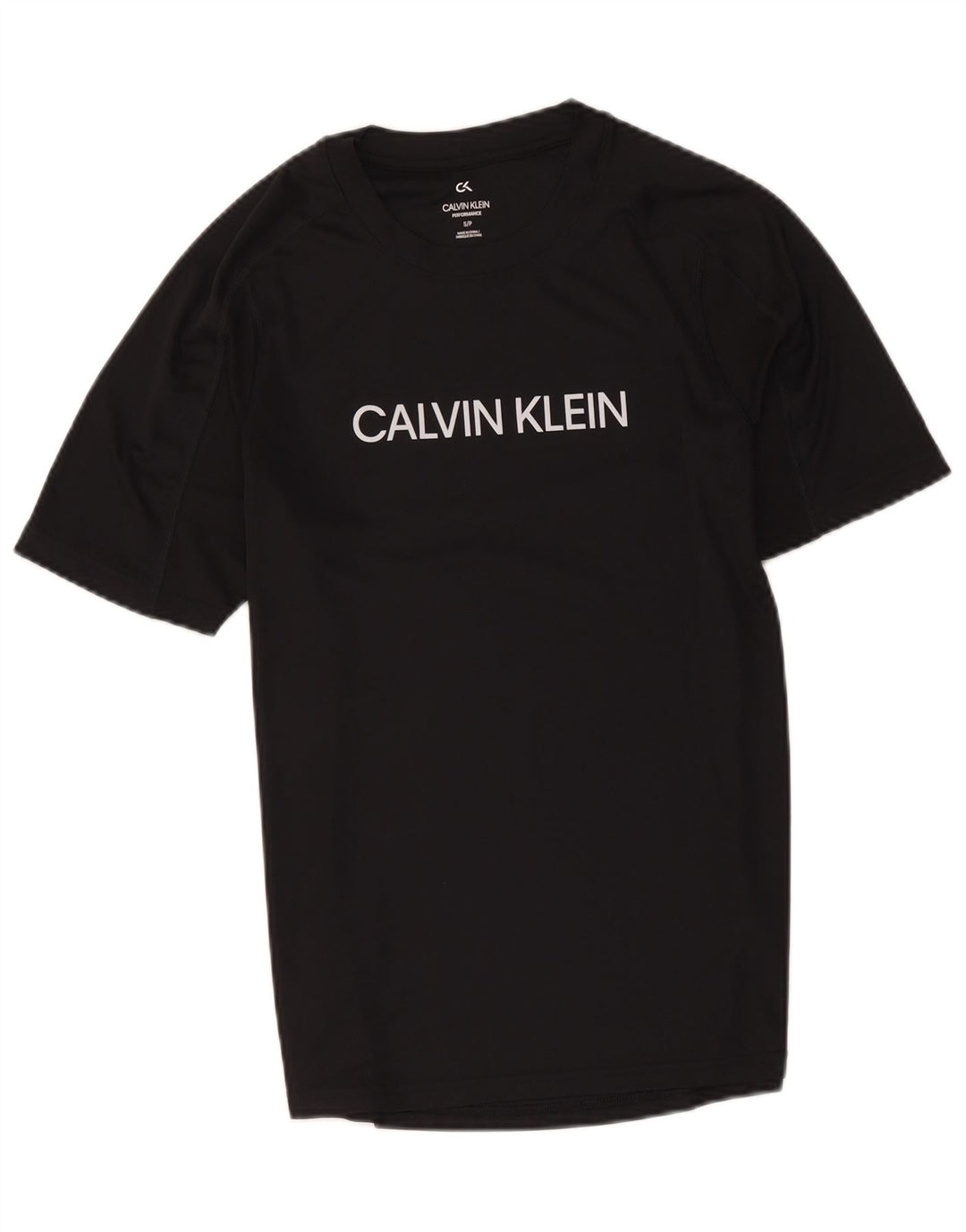 Męski T-shirt z grafiką Calvin Klein, mały, czarny poliester