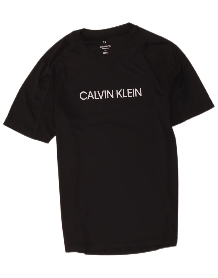 Męski T-shirt z grafiką Calvin Klein, mały, czarny poliester