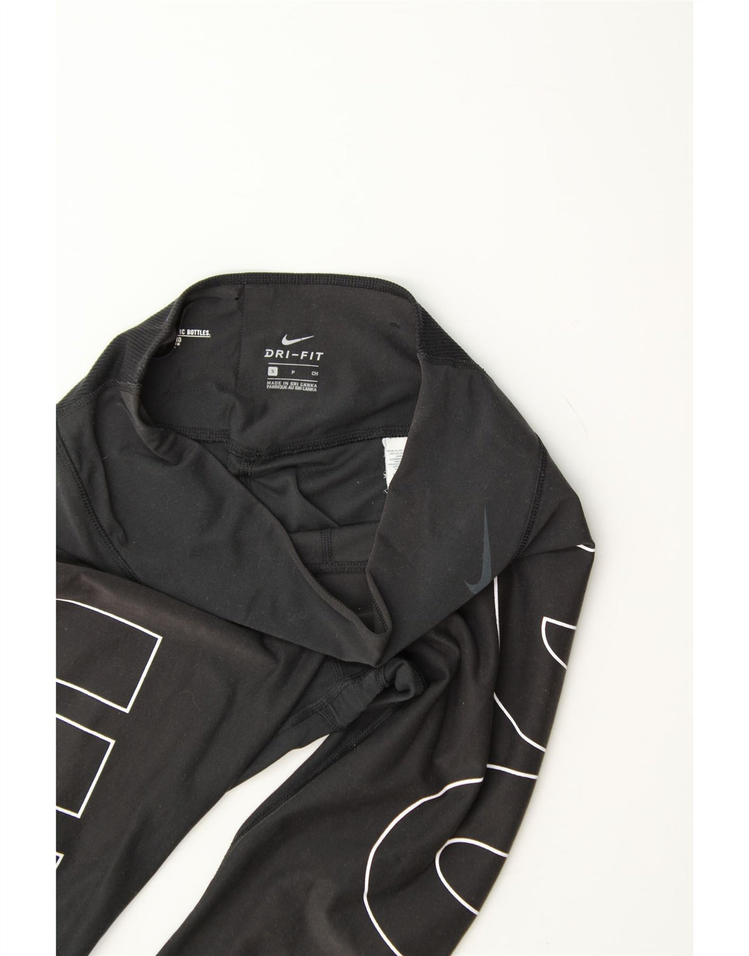 NIKE Womens Dri Fit Graphic Leggings UK 8 Small Black Polyester Vintage Nike and Second-Hand Nike from Messina Hembry 