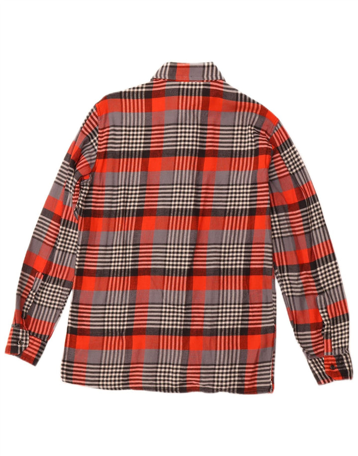 Męska koszula flanelowa VINTAGE rozmiar 15 3/4 40 średnia czerwona kratka