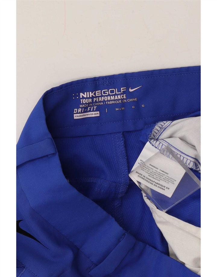 Męskie spodnie chino Nike Dri Fit Straight W34 L32 Niebieski poliester