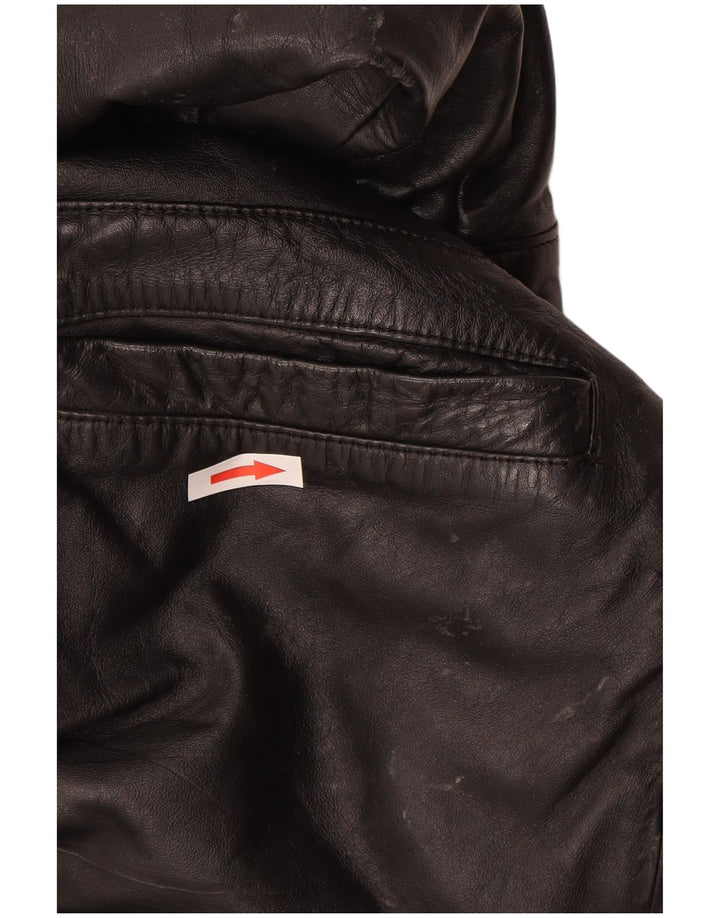 Vintage męska skórzana kurtka UK 40 duża czarna skóra