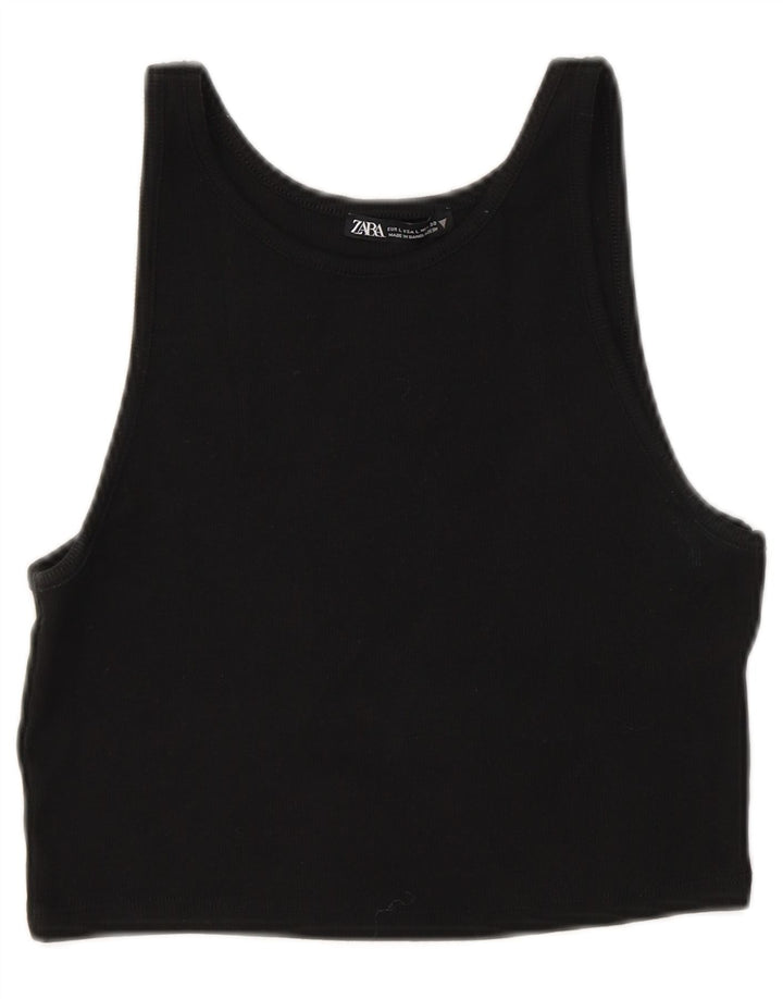 Damski krótki top Zara UK 14, duży, czarny