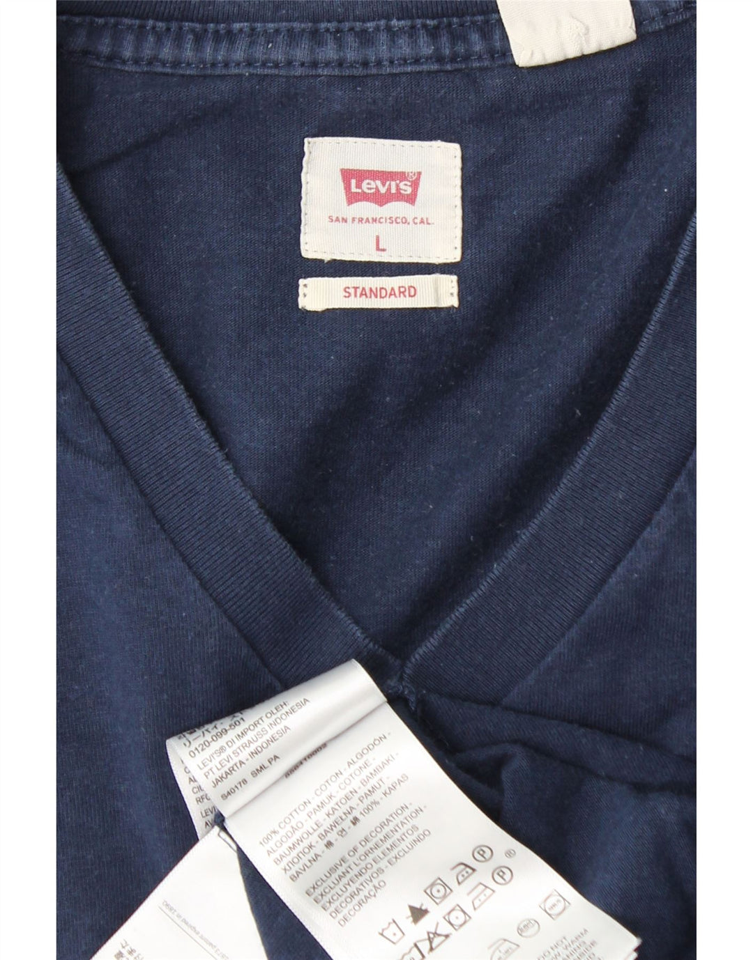 Męski standardowy T-shirt LEVI'S, duży, granatowy, bawełniany