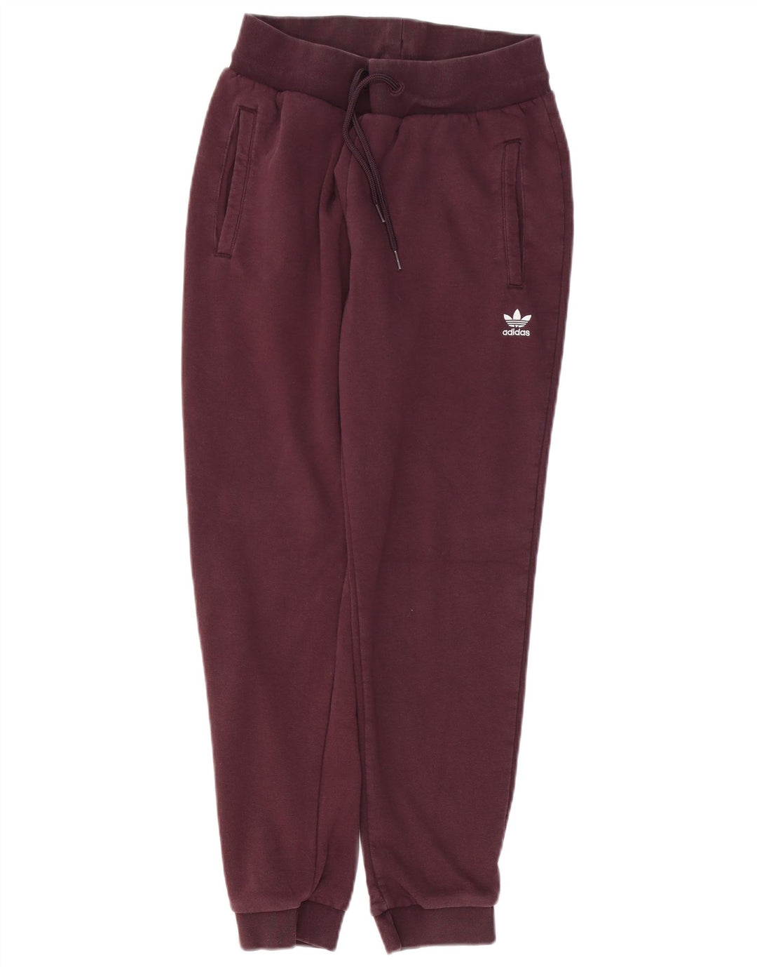 Damskie spodnie dresowe ADIDAS Joggers UK 10 Small Burgundowa bawełna