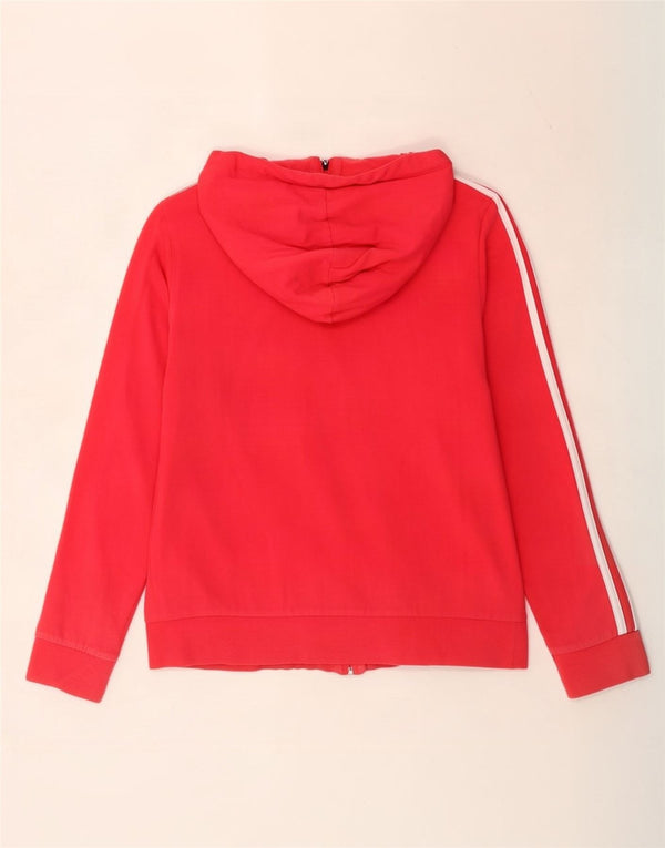 Damski sweter z kapturem i zamkiem błyskawicznym Adidas UK 16/18, duży, czerwony, bawełniany