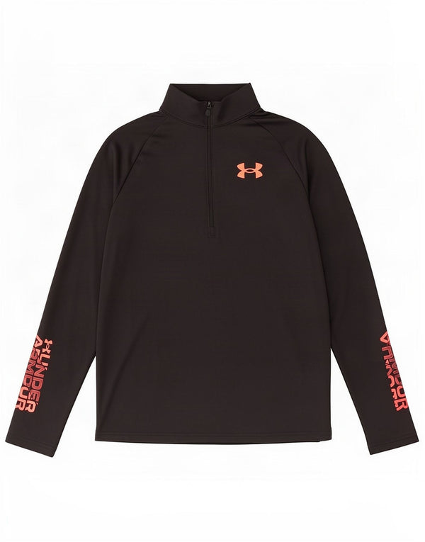 Chłopięcy top z grafiką Under Armour, zapinany na zamek i długi rękaw, 13-14 lat XL, czarny