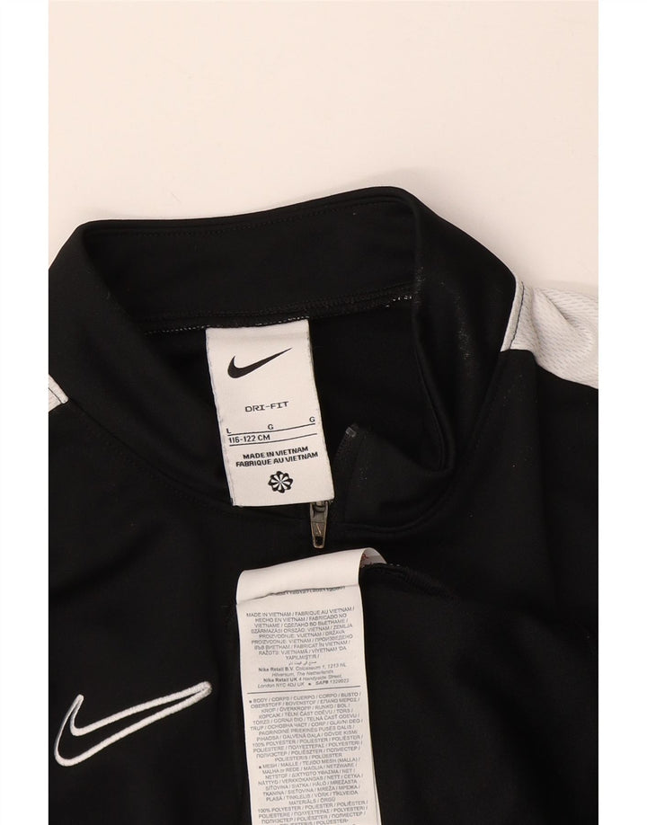 Chłopięca koszulka Nike Dri Fit z długim rękawem, 6-7 lat, duża, czarna, z blokami kolorów