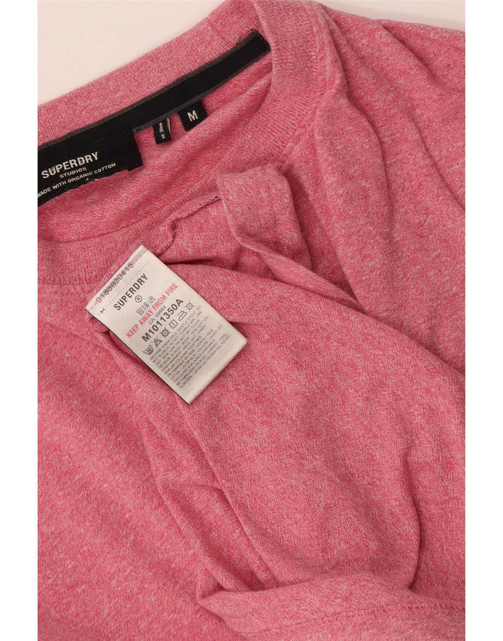 T-shirt męski Superdry Średnio różowy, bawełniany nakrapiany
