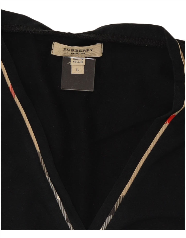 Top damski Burberry z rękawem 3/4, UK 14, duży, czarny