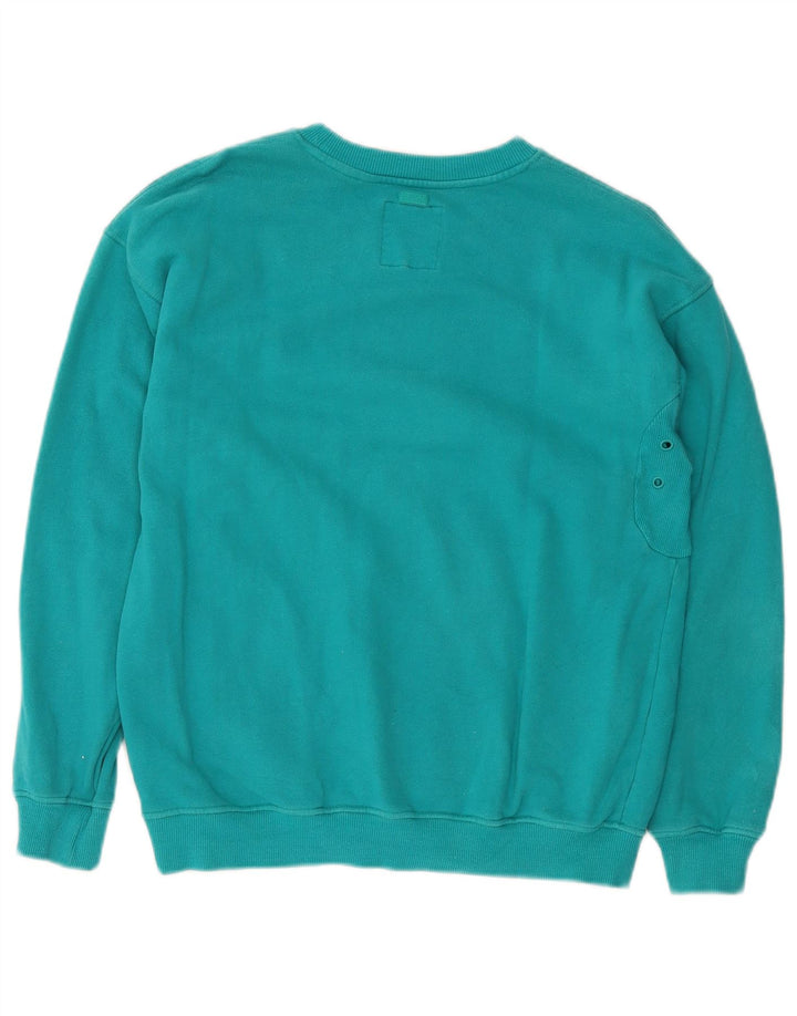 SUPERDRY Męski sweter z grafiką, mały, turkusowy, bawełniany