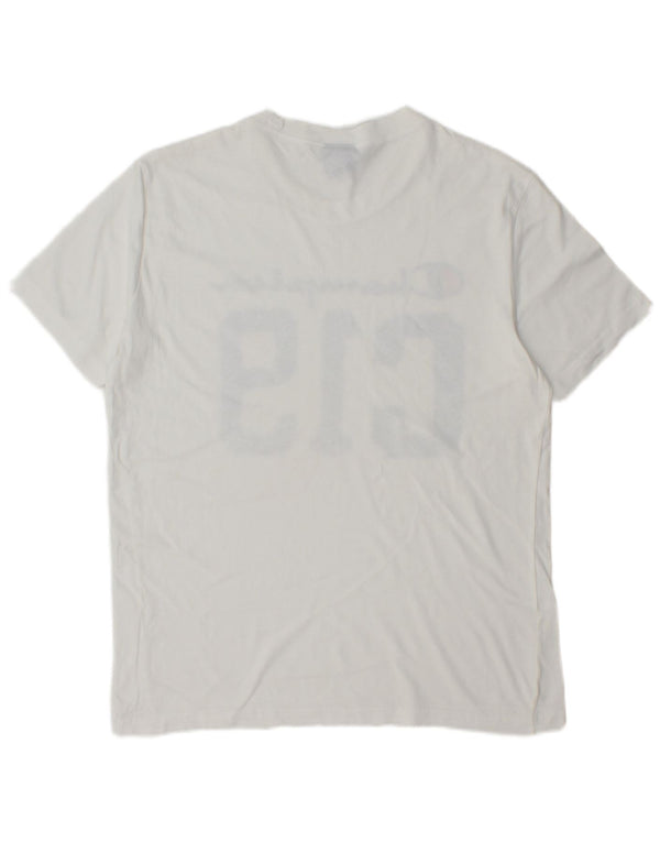 Męska koszulka z grafiką CHAMPION Top, średnia biel