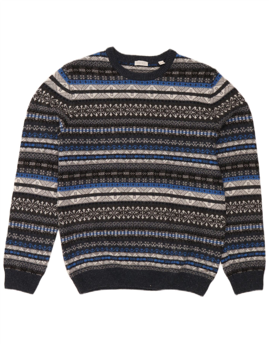 Męski sweter z okrągłym dekoltem Esprit, średni, wielokolorowy Fair Isle
